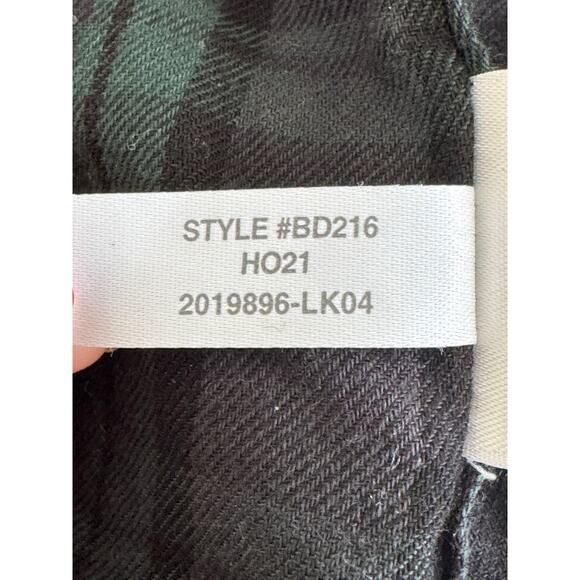 J. Crew Flannel Long-Sleeve Pajama Top Black Watch Tartan Size XS - Picture 5 of 6